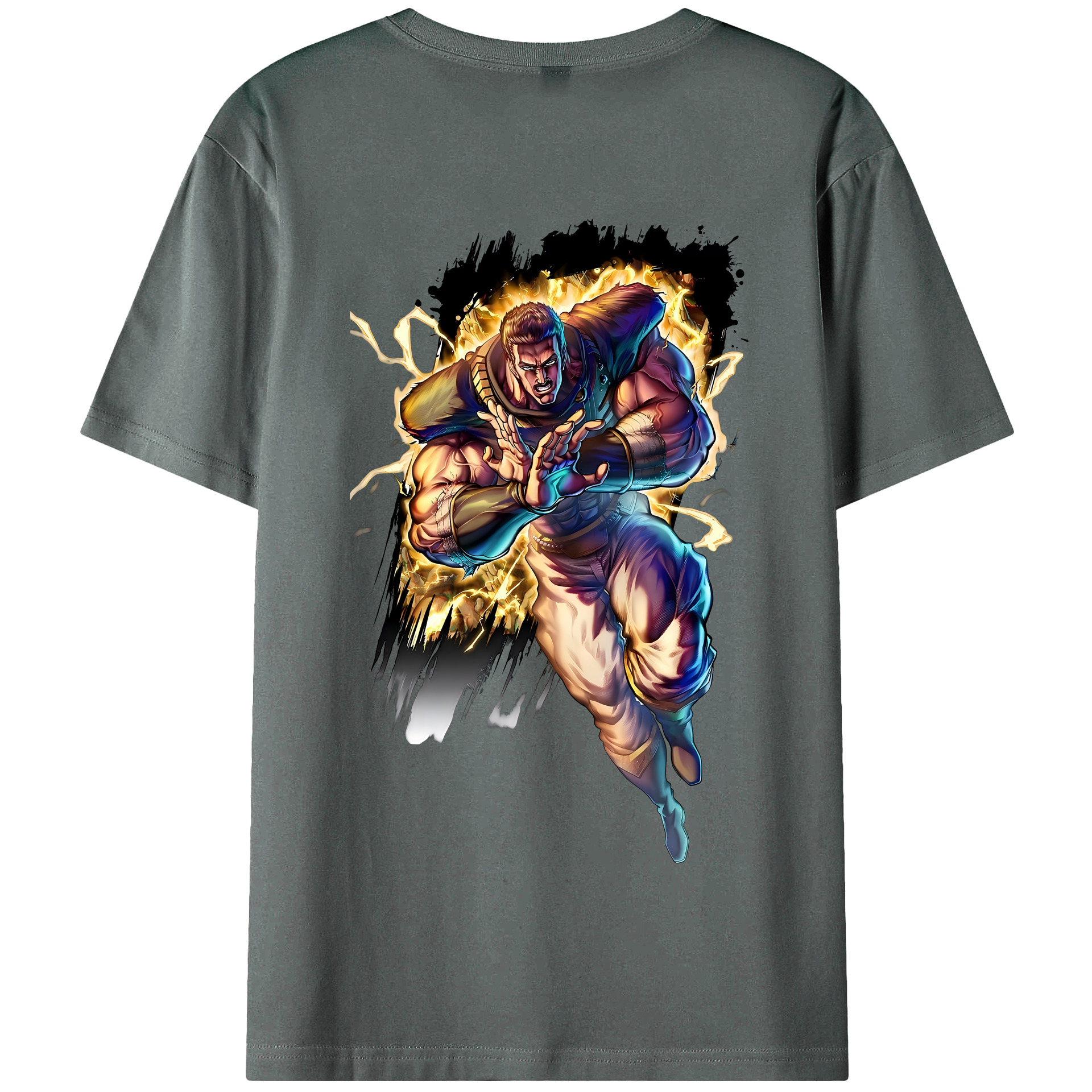 （画像用） 北斗の拳 Fist of the North Star 綿100％半袖Tシャツ（背面プリント）